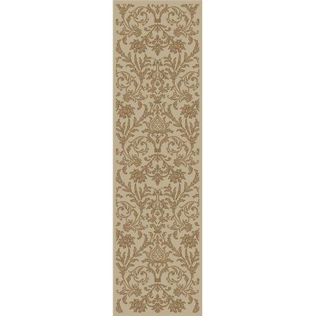 CONCORD GLOBAL TRADING Concord Global 49422 2 ft. 3 in. x 7 ft. 7 in. Jewel Damask - Ivory 49422